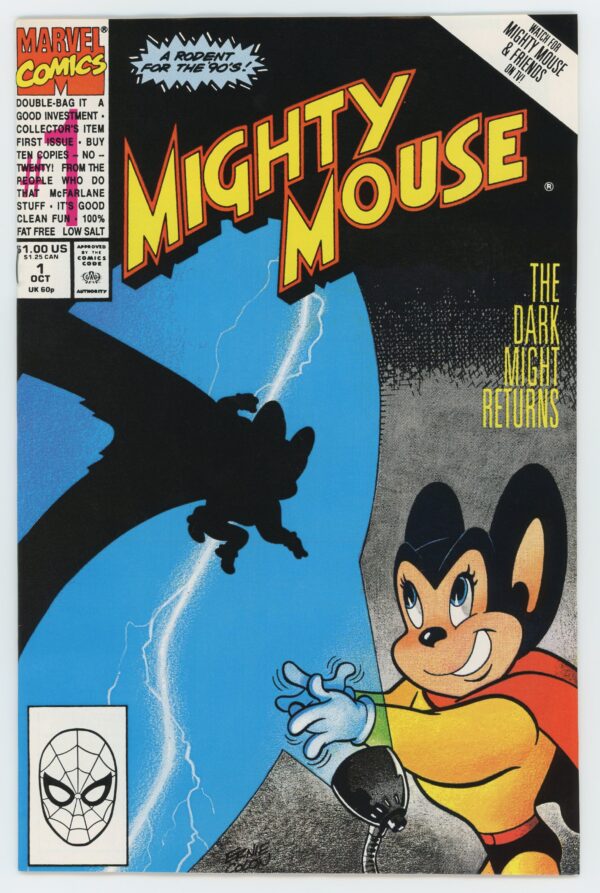 1990 Marvel Comic Mighty Mouse-The Dark Might Returns