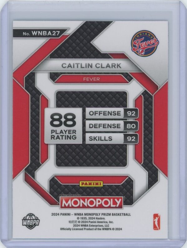 2024 Panini Prizm Caitlin Clark Monopoly Rookie - Image 2