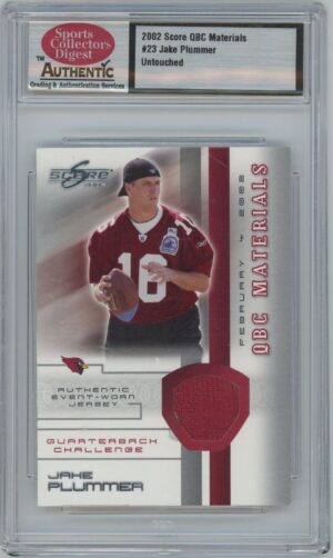 2002 Score QBC Materials Jake Plummer Patch