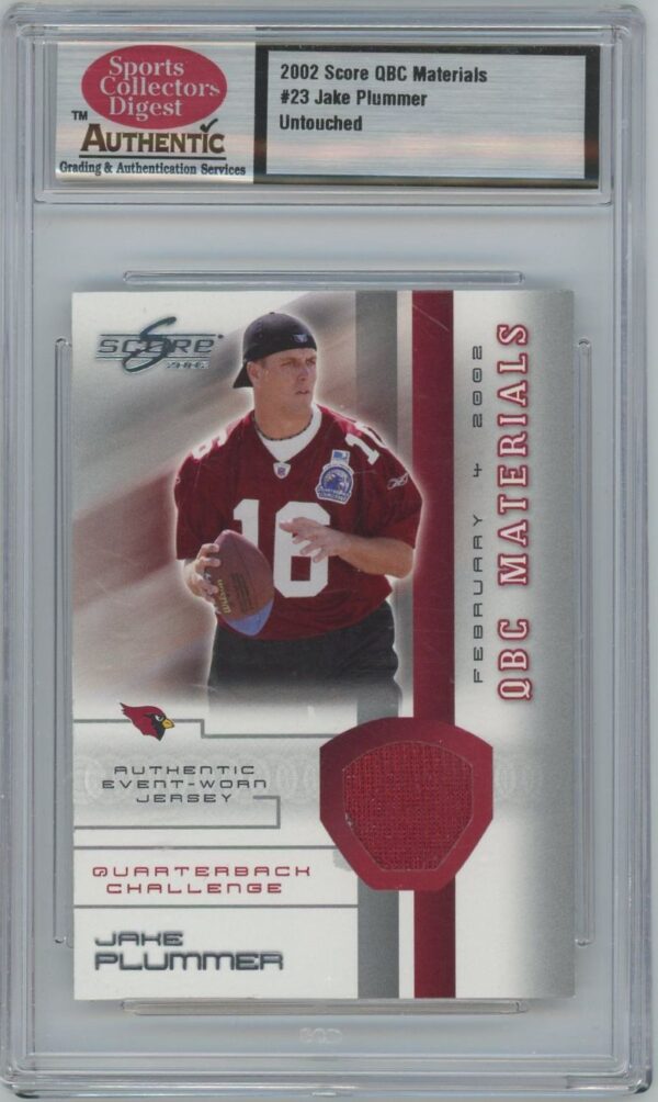 2002 Score QBC Materials Jake Plummer Patch