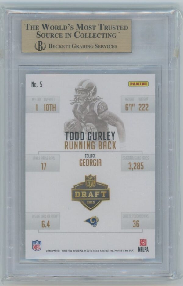 2015 Panini Prestige Todd Gurley Draft Picks Retail Rookie - Image 2