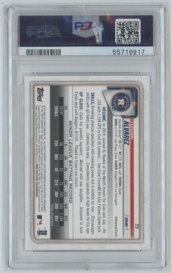 2020 Bowman Yordan Alvarez Rookie - Image 2