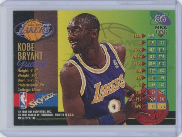 1997-1998 Skybox Kobe Bryant Metal Universe - Image 2