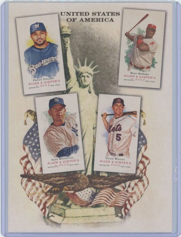 2007 Topps Allen & Ginter Nat'l Pride - Fielder, Rodriguez, Howard & Wright