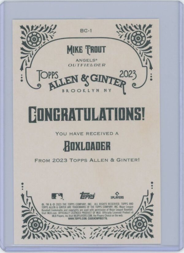2023 Topps Jumbo Mike Trout Allen & Ginter Boxloader - Image 2
