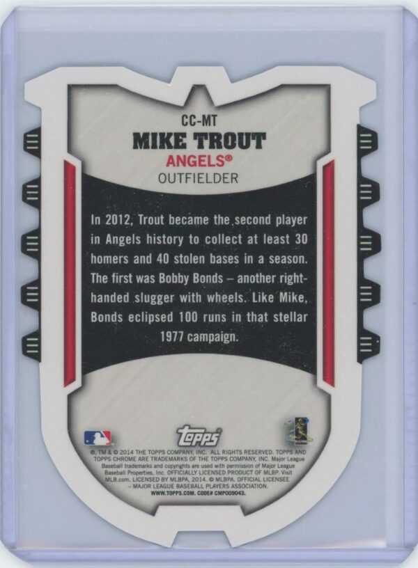 2014 Topps Chrome Connections Die Cut Mike Trout - Image 2