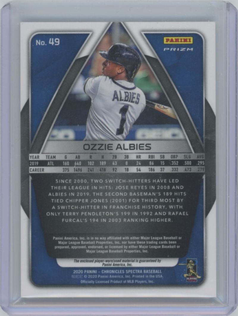 2020 Panini Prizm Ozzie Albies Patch - Image 2