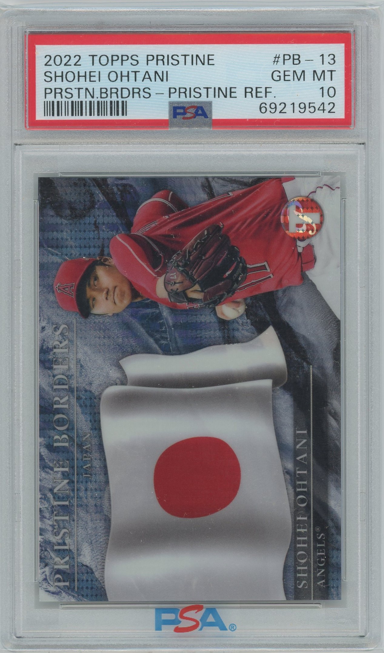 2022 Topps Pristine Borders/Refractor Shohei Ohtani with Japanese Flag